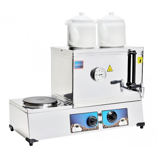 Eko Model Çay Kazanı İki Demlikli Elektrikli Pleytli